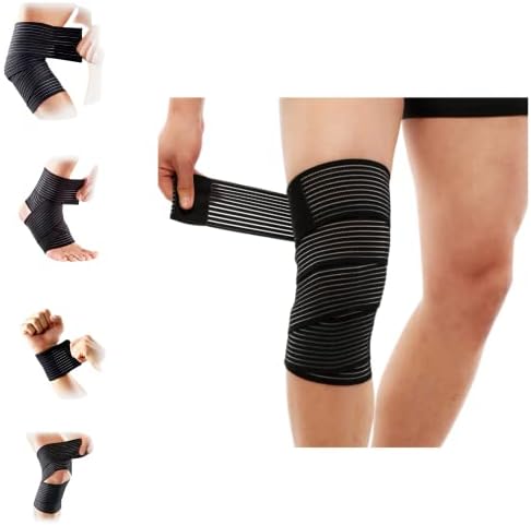 Elastic Breathable Wrap Ankle Extra Long Elastic Knee Wrap Compression Bandage Brace Support for Legs, Plantar Fasciitis, Stabilising Ligaments, Joint Pain, Squat, Basketball, Running, Tennis, Soccer, Football