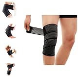 Elastic Breathable Wrap Ankle Extra Long Elastic Knee Wrap Compression Bandage Brace Support for Legs, Plantar Fasciitis, Stabilising Ligaments, Joint Pain, Squat, Basketball, Running, Tennis