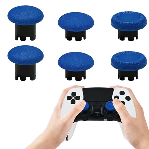 6 Pack Swappable Thumbstick Caps for PS5 Edge Controller Joysticks(Blue)