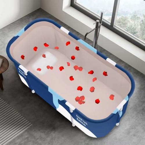 Image of Portable Foldable Bathtub,Foldable Soaking Bathtub for Adults, Freestanding Bathtubs, Hot Bath Tub, Ice Bath, Family Bathroom SPA Tub 47.2x19.7x21.7inch (Milk)