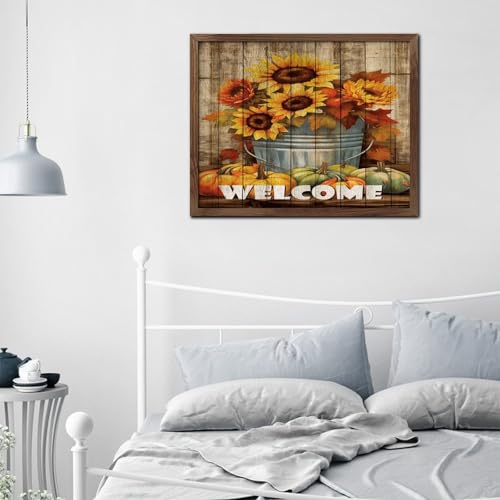 Panneau mural Welcome Positive pour égayer un mur vide avec une déco de ferme