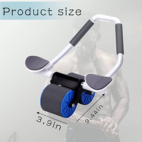 Automatic Rebound Abdominal Wheel,Ab Roller Wheel Exercise With Elbow Support,Abs Roller,Self-Retracting Design - Ideal Ab Workout Equipment For Home Exercise (Blue) #TOP6