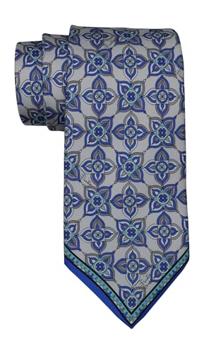 Cravate médaillon tapisserie bleue et blanche Emilio Pucci pour costume