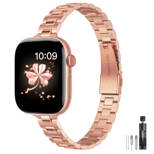 Bracelet Apple Watch fin en acier inoxydable pour iWatch 42mm à 49mm