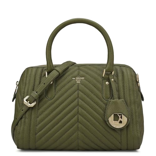 Image of Da Milano Leather Satchel for Women (4459A-OL)