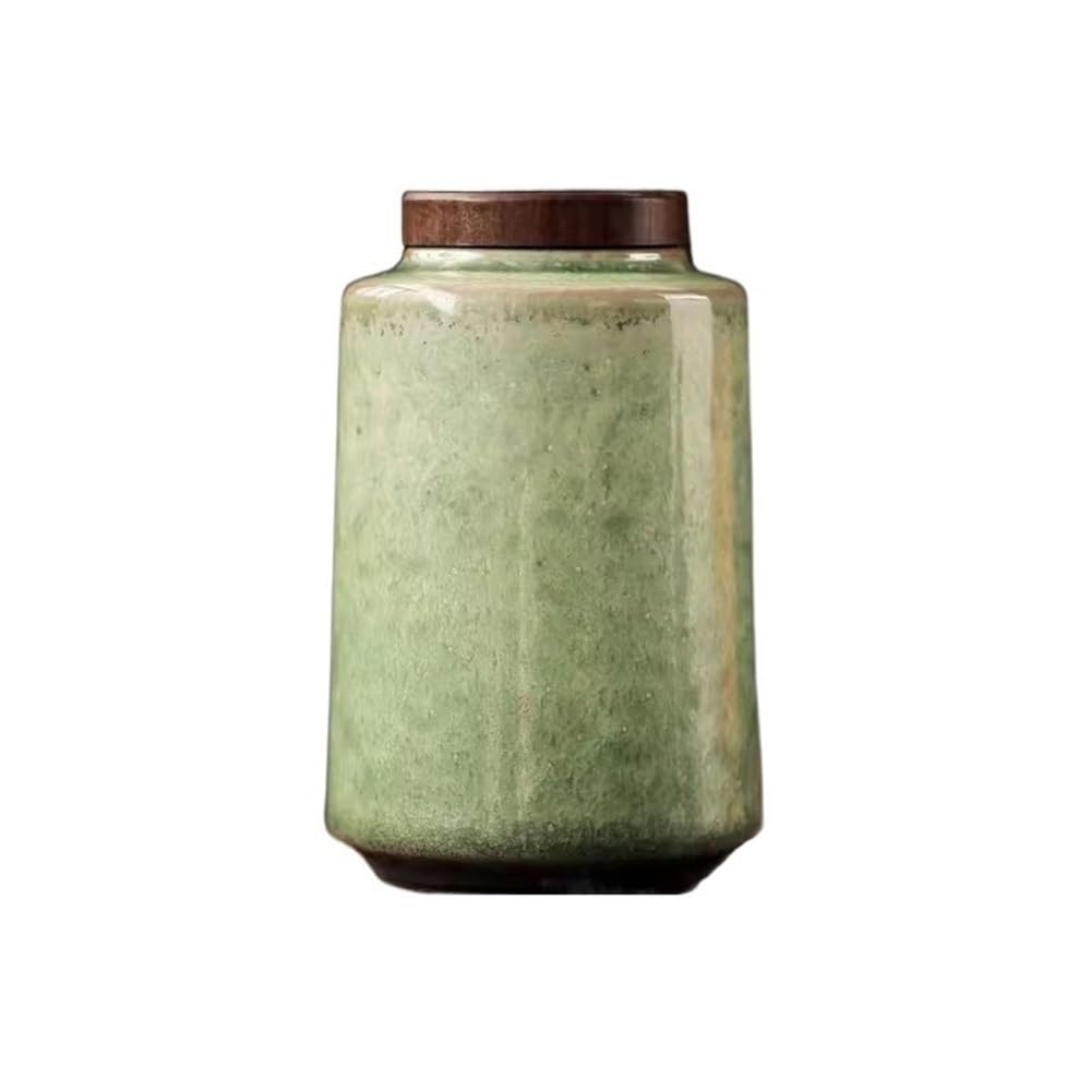 CHENGAIJIAN Tea Canister Retro Kiln Change Glaze Ceramic Tea Canisters Small Sealed Household Storage Organizer Warehouse