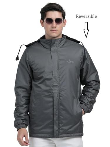 Image of Men's Waterproof Winter Jacket | Reversible & Removable Hood | 99% Water-Resistant | Heavy-Duty Warm Jacket with 4 Pockets