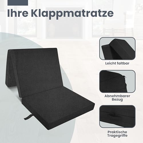 Bout3 Klappmatratze, Gästematratze, 3-Teilige Schaumstoff Faltmatratze, Klappbar Sitzblock, Faltbare Reisebett Matratze… – Ansicht 4