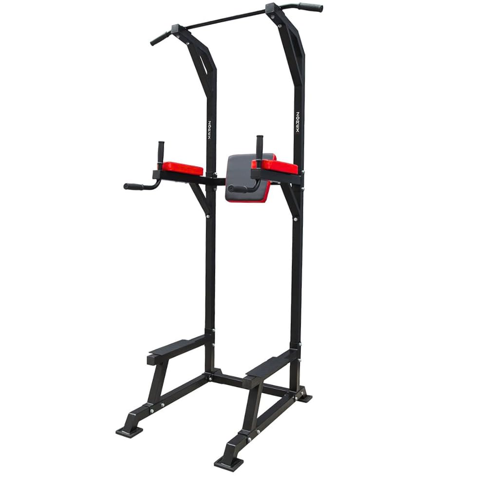 Zorex Fitness ZF-118 Multifunctional Power Tower, Pull Up-Chin Up Bar Dip Station/Stand for Home Gym Strength Training Workout Equipment for Home Gym Setup Weight Capacity 120kg (Black & Red)