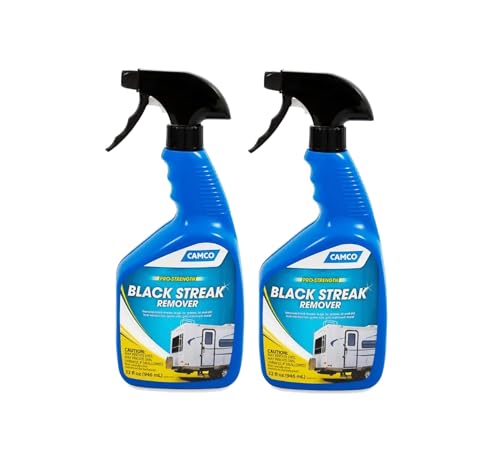 Camco 41008 Pro-Strength Black Streak Remover - 32 FL OZ EACH (TWO BOTTLES) Including 3 Rigid Hitch Logo Decal