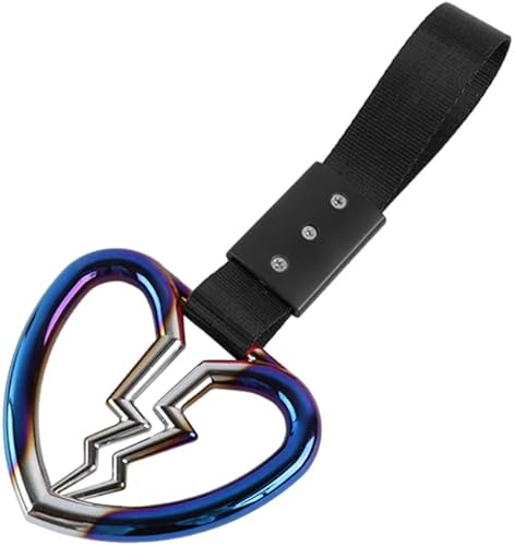 Miniatura 7 de Q1-TECH, JDM Tsurikawa Anillo japonés de metro, tren, autobús, mango de corazón roto, correa de mano, anillos de advertencia para parachoques