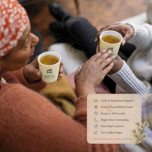 Image of HI TEA Chamomile Green Tea | Just Add Hot Water | Instant Green Tea Cups | 8 Cups /Box