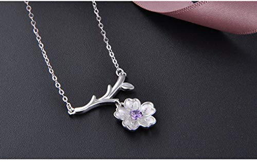 Bijoux en argent 925 véritable collier cerisier finement ciselé - 4