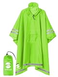 SaphiRose Adult Rain Poncho Waterproof Hooded Raincoat Lightweight Packable