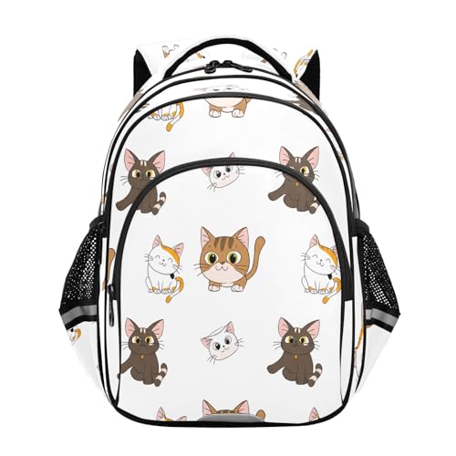 Cute Cats Colors Expressions Kids Backpack for School Ages 8-14, Girls Backpack Elementary School