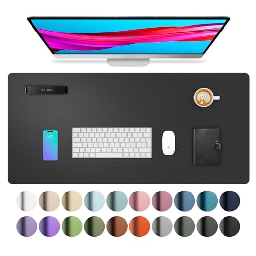Leather Desk Pad Protector,Mouse Pad,Office Desk Mat, Non-Slip PU Leather Desk Blotter,Laptop Desk Pad,Waterproof Desk Writing Pad for Office and Home (Black,31.5" x 15.7")