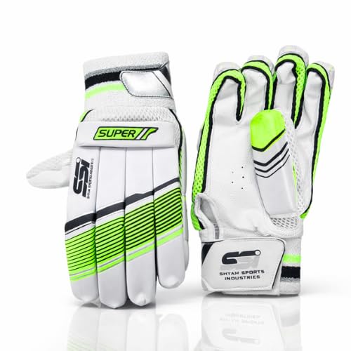 SSI Super Full Size Batting Gloves - Neon Green | Cricket Batting Gloves with Palm Grip, Comfortable Fit for Practice & Matches Lightweight Design, Finger Protection-image-8