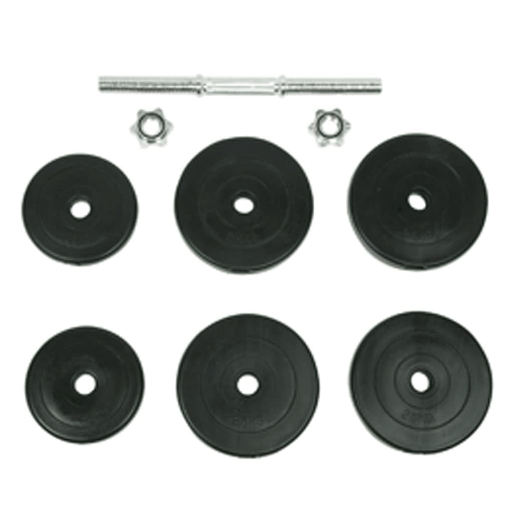 Kurzhantel Set 30 kg, 2er Set Hanteln mit Kunststoffummantelung, verstellbares Gewicht für effektives Krafttraining, inkl. 12 Hantelscheiben und Sternverschlüssen