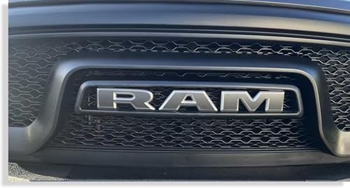 Reflective Concepts RAM Grille Emblem Overlay Decal -Fits: 2015-2018 Ram Rebel - (Color: Flat Black)