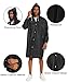 2-Pack Reusable Rain Ponchos for Adults - Hooded Raincoats for Women/Men with Drawstring (Black)