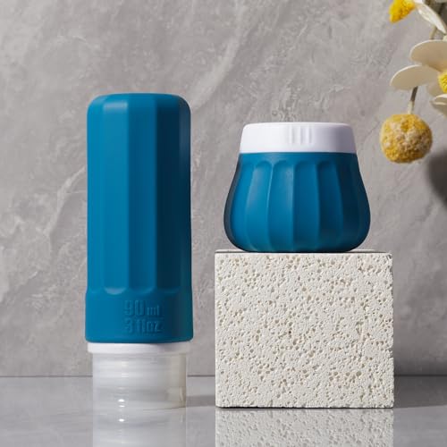 INSFIT Silicone Travel Containers - TSA Approved Leakproof Toiletries Jars, BPA-Free Toiletries Jars for Cosmetics, Lotion, Cream (Airplane Essentials, Travel Accessories, 50ml/1.7oz)3