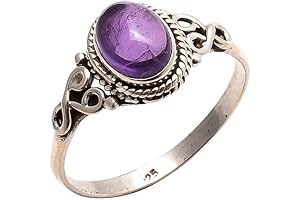 Amethyst Stone Ring: Sterling Statement for Her