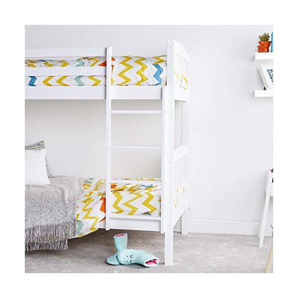 KOSY KOALA HEAVY DUTY WHITE WOOD BUNK BED 3FT SINGLE SPLIT INTO 2 SINGLE BEDS FOR KIDS CHILDREN ADULTS OPTIONS FOR DRAWERS AND MATTRESSES KIDS BUNKBED (BUNK BED FRAME) - Image 4