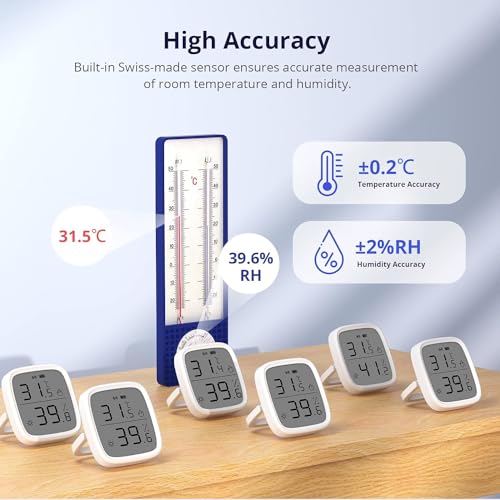 Image of Ledgebit SNZB‑02D Zigbee Temperature & Humidity Sensor with LCD Display | Smart Indoor Thermometer Hygrometer | Compatible with Zigbee Hubs & Smart Life | Voice Control |1-Pack
