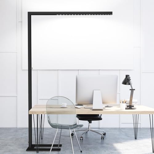 STERREN 77' LED Floor Lamp, 7350LM Dimmable Eye-Care Standing Piano Lamp, 70W Modern Tall Reading Light Bright Lighting for Office Living Room Bedroom, 4000K Natural Daylight - Black