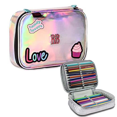 Kit Mochila Estojo Escolar Rebecca Bonbon Holográfica + Copo RB Original