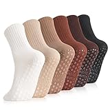 Utensilsto Pilates Socken, 6 Paar Stoppersocken Damen Atmungsaktiv Rutschfeste Yoga Pilates Socken mit Noppen 36-40 für Barre Fitness Tanz