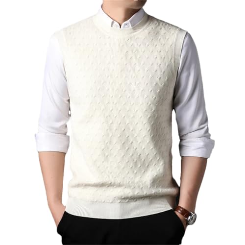 Men Wool Knit Tops Sleeveless Jumpers Pullover O Neck For Sweater