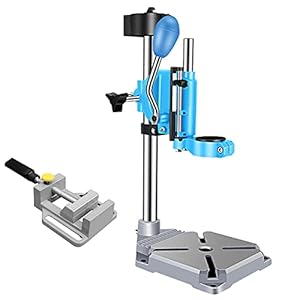 Bench Drilling Machine, Pillar Drill Stand, 90°Rotating Drill Press with Vice for Wood, Aluminum, Composite Panels Drilling, Adjustable Working Stroke, Maxi Clamping Diameter: 44mm