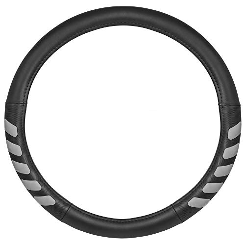 Caterpillar Ultra Sports Grip Leather Steering Wheel Cover – Strong, Durable Protection for Trucks 15.5-16.5” Diameter Wheels