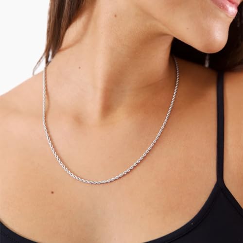 Chaîne torsadée en argent 925 unisexe en maille corde robuste