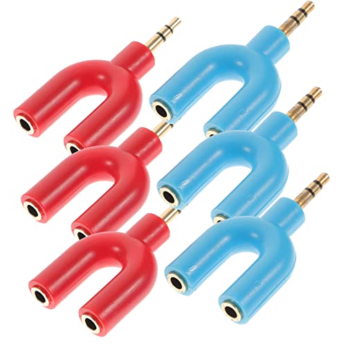 NUOBESTY 6Piezas Divisor de Audio u Shaped Adaptador de Auriculares de Tabletas y Computadoras Portátiles
