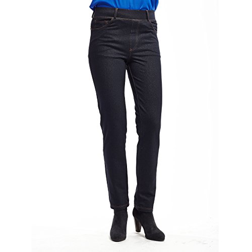 LA CERA Women's Stretch Knit Denim Boot Leg Pants