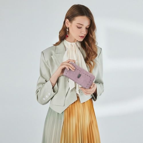 Image of Wallet for Women Large Capacity RFID Blocking Leather Bifold Card Holder with Zipper Change Pocket