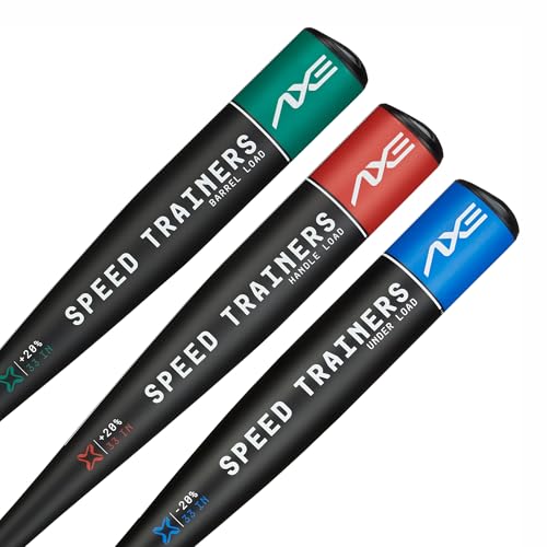 Axe | Speed Trainers | 3-Pack Weighted Baseball Bat Hitting Sytem | Powered by Driveline Baseball | Flared Handle | 33 Inch