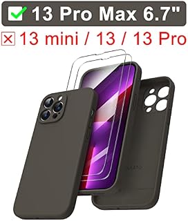 ORNARTO Compatible with iPhone 13 Pro Max Case 6.7 inch, with 2 x Screen Protector Liquid Silicone Gel Rubber Cover [Full Body] Shockproof Protective Phone Case for iPhone 13 Pro Max-Starlight