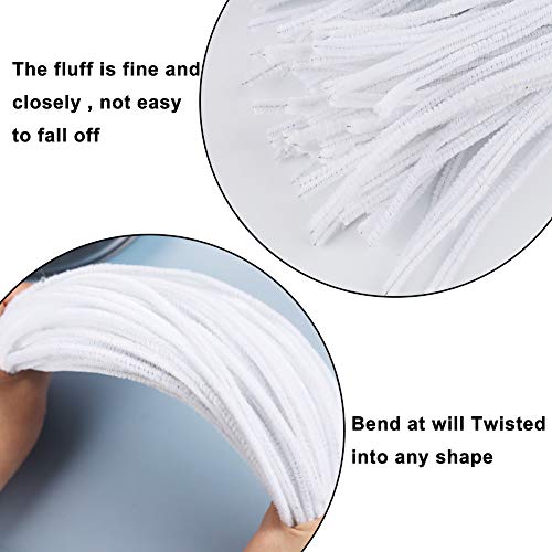 150 Pieces White Pipe Cleaners, Pipe Cleaners Chenille Stem for Creative Home Arts and Crafts Project Decoration Supplies