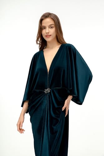 BABEYOND 1920s Velvet Cocoon Gown - Hollywood Style Robe Great Gatsby Party Outfit Women Batwing Sleeves Art Deco Coat Robe4