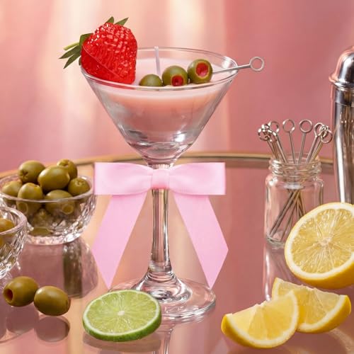 Conelist Martini Cocktail Candle Gifts for Women Men Funny Scented Candle with Bow Unique Cocktail Candles Gift for a Tini Bit Older Martini Party Bachelorette Birthday(Martini Pink 1 Pcs)