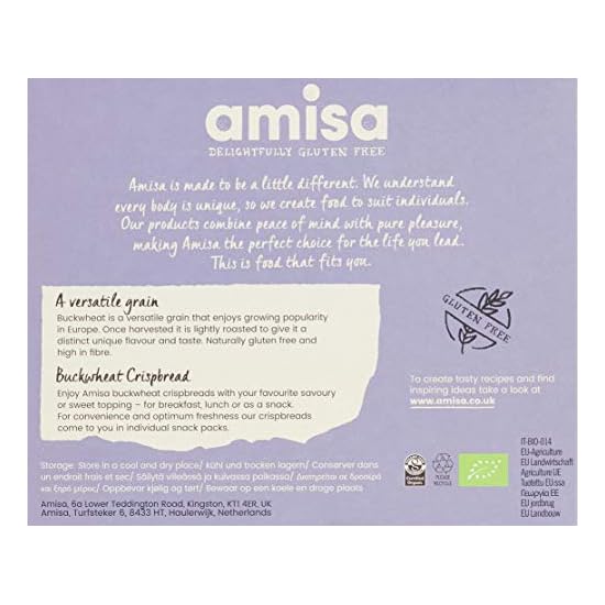 Amisa Buckwheat Crispbread Gluten Free, 120g 121 Dietitian