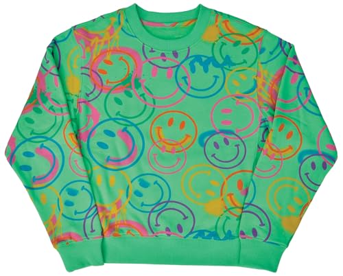 iscream Big Girls Softest Puff Fleece Crewneck Fun Graphic Sweatshirt - Bold Vibes Collection2