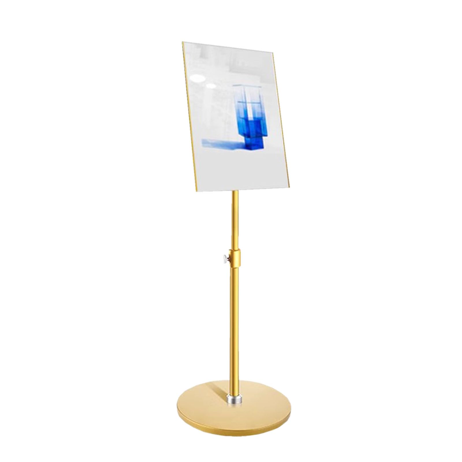 Support d'affichage au sol A4 haut de gamme porte-menu robuste doré
