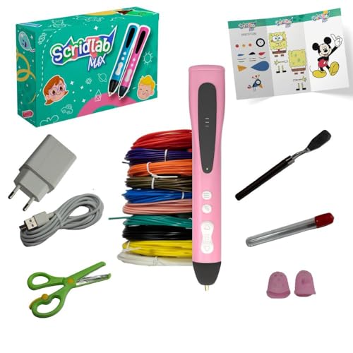 Boli 3D para crianças com ecrã LCD, caneta 3D profissional com 50 m de filamento Pcl em 10 cores para trabalhos manuais de desenho para crianças 3D