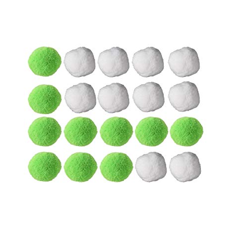 Luoem 2 m ballen, verschillende pompons, voor knutselen, knutselen, knutselen, decoratie, om op te hangen (groen + wit)