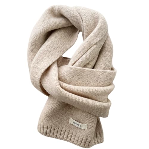 Generisch Winterschal Wollschal Weiche Warm Strickschal - 100% Wolle - Herbst Winter Einfarbig Gestrickter Schal Vielseitiger Kaschmir-Halsschal für Damen Herren, 160 x 20 cm...