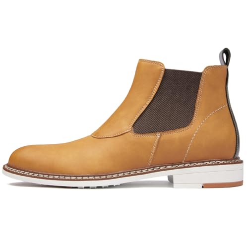 Men's Chelsea Boots Casual Chukka Ankle Boots Side Zipper Clouser Elastic Dress Boots Work Shoes for Men.2